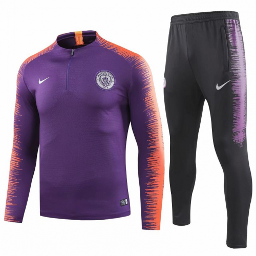 Manchester City 18/19 Sweat Shirt Tracksuits Purple With Pants